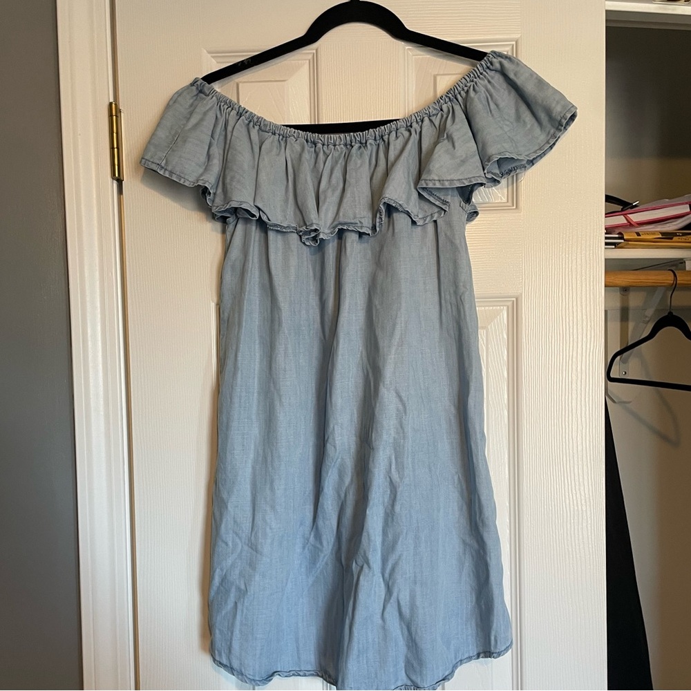 Off-Shoulder Light Blue Dress